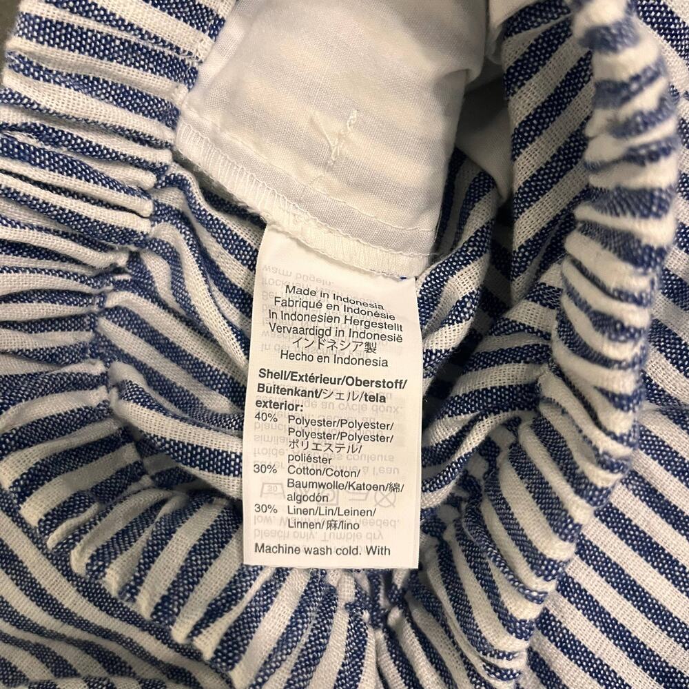 J.Crew Linen Blend Skirt Women Medium Blue White Stripe Coastal Preppy Nautical - Picture 7 of 7